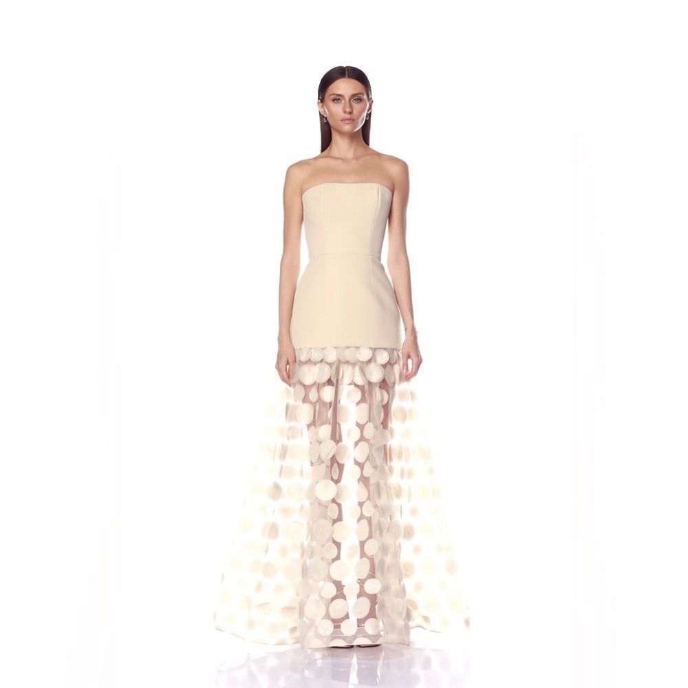 NWOT BRONX AND BANCO HARPER STRAIGHT DRESS in Cream Strapless Wedding Gown
